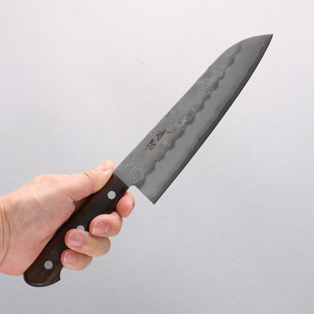 Seisuke Hamono Ginsan/Silver 3 Nashiji 180mm Santoku - Brown Handle