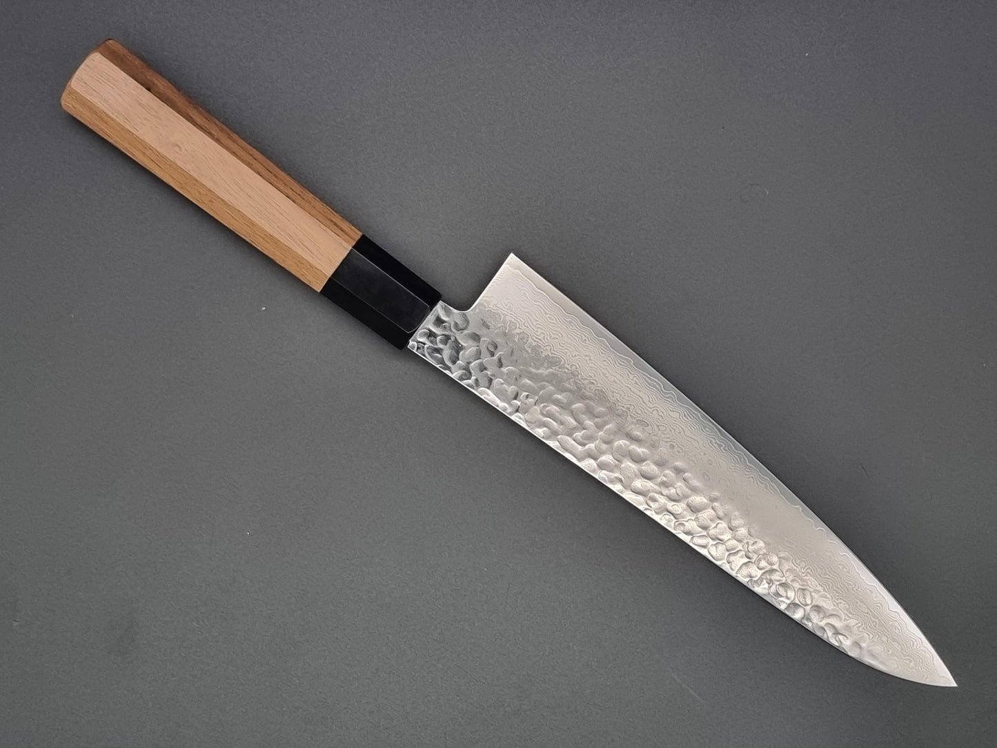 Sakai Takayuki VG10 33 Layer Hammered Damascus 210mm Gyuto with Walnut Handle - The Sharp Chef