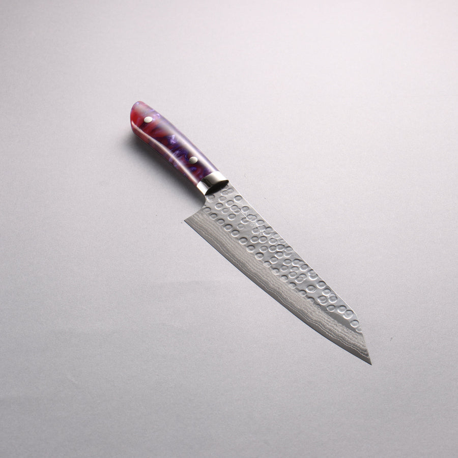 Takeshi Saji SRS13 Tsuchime 210mm Gyuto Knife with Purple Acrylic Handle