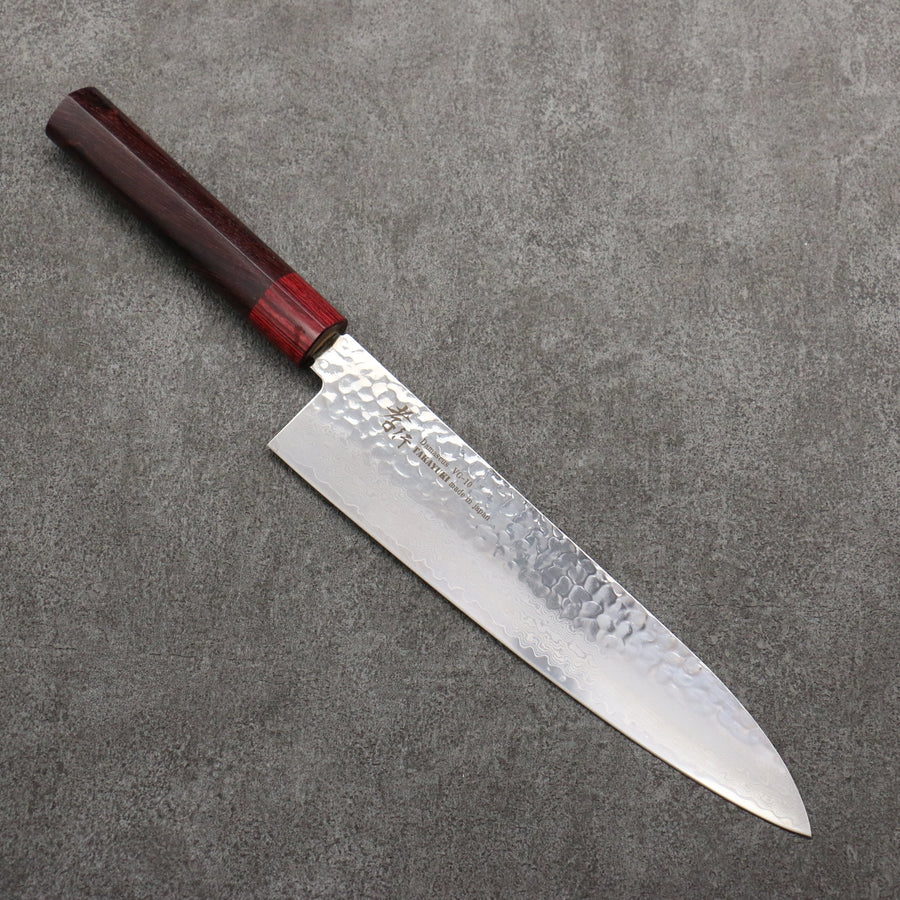 Sakai Takayuki VG10 33 Layer Hammered Damascus 240mm Gyuto with Special Red Rosewood Handle