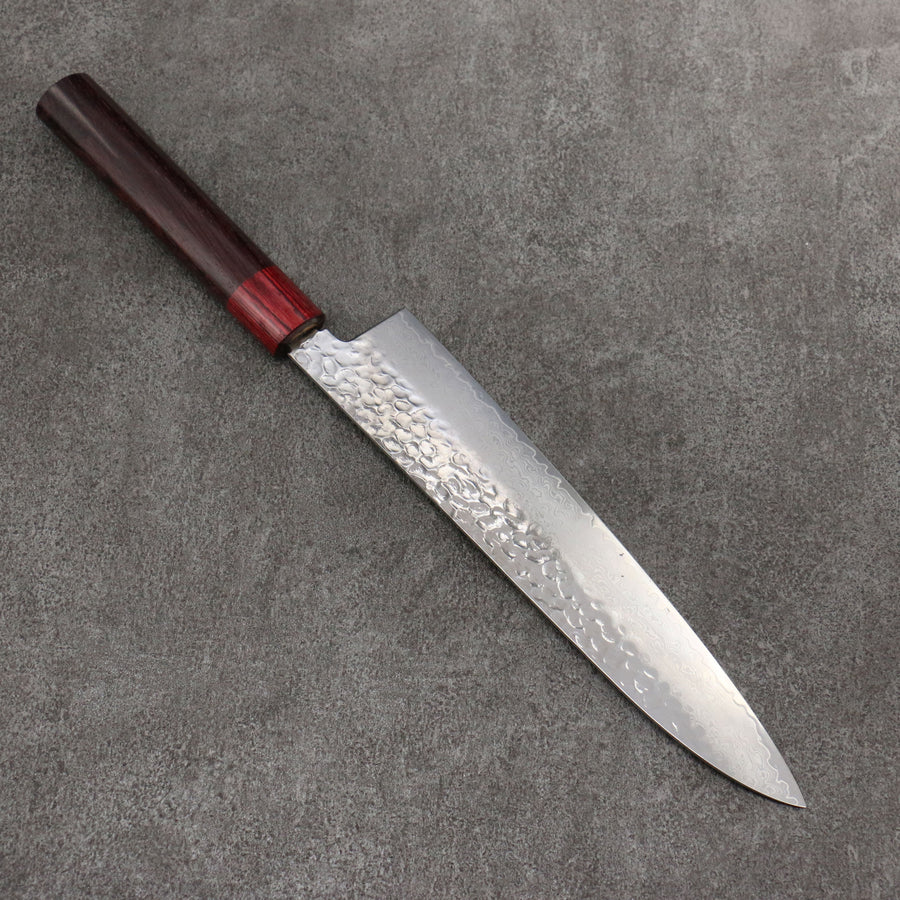 Sakai Takayuki VG10 33 Layer Hammered Damascus 240mm Gyuto with Special Red Rosewood Handle