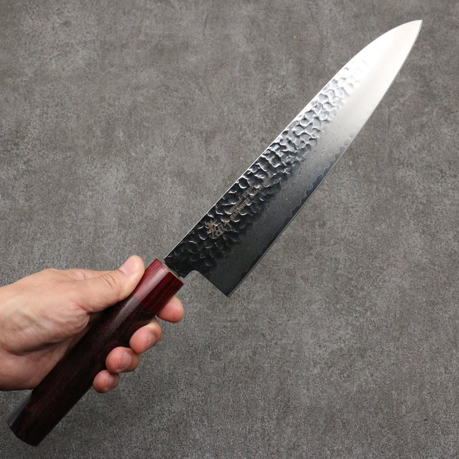 Sakai Takayuki VG10 33 Layer Hammered Damascus 240mm Gyuto with Special Red Rosewood Handle