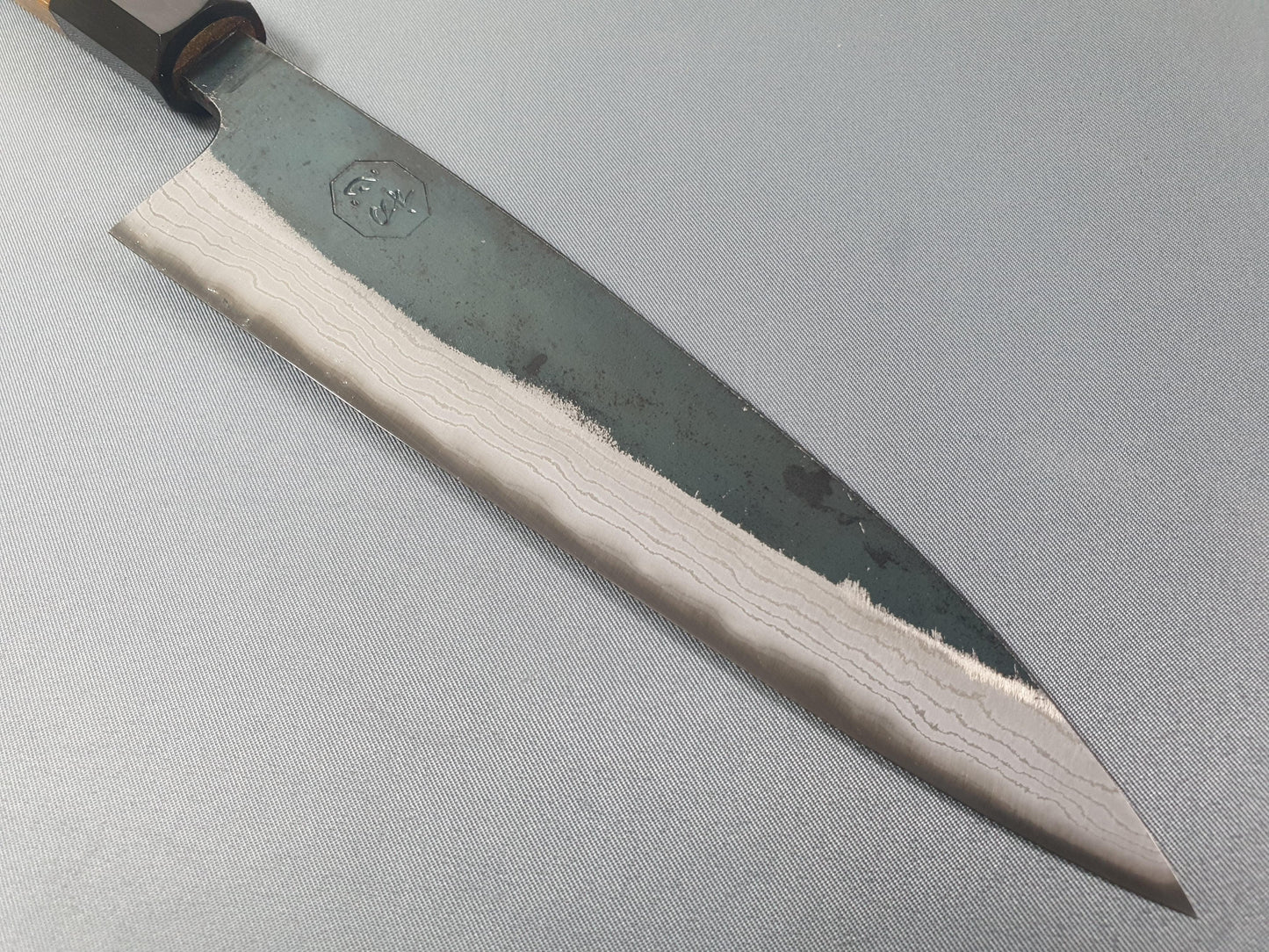 Hatsukokoro Kumokage Blue #2 Kurouchi Damascus 150mm Petty - The Sharp Chef