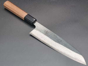 Hatsukokoro Kumokage Blue #2 Kurouchi Damascus 180mm Santoku - The Sharp Chef