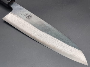 Hatsukokoro Kumokage Blue #2 Kurouchi Damascus 180mm Santoku - The Sharp Chef
