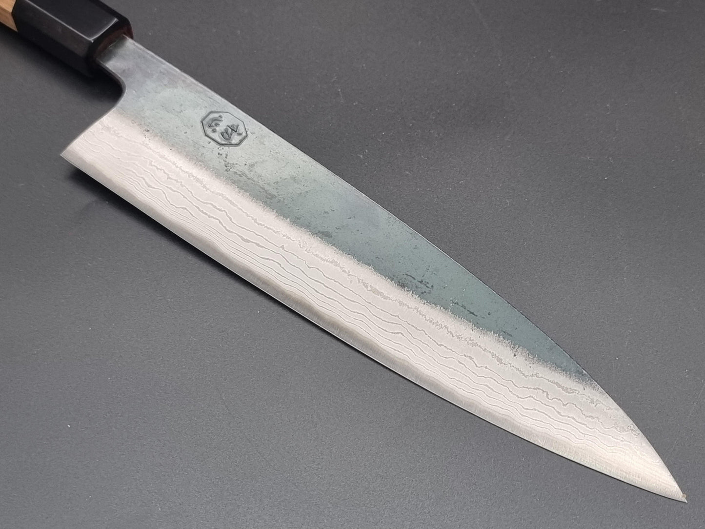 Hatsukokoro Kumokage Blue #2 Kurouchi Damascus 240mm Gyuto - The Sharp Chef