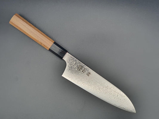 Hatsukokoro Saihyo SG2 Damascus 180mm Santoku - The Sharp Chef