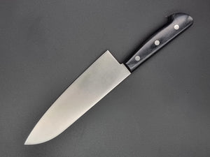 Iseya Molybdenum Steel 180mm Santoku Knife with Black Handle - The Sharp Chef