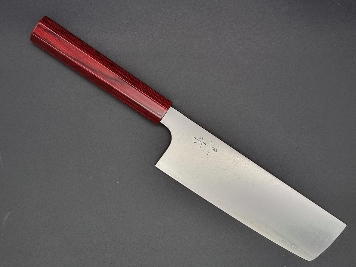 Kei Kobayashi R2 Migaki 165mm Nakiri with Red Lacquer Handle - The Sharp Chef