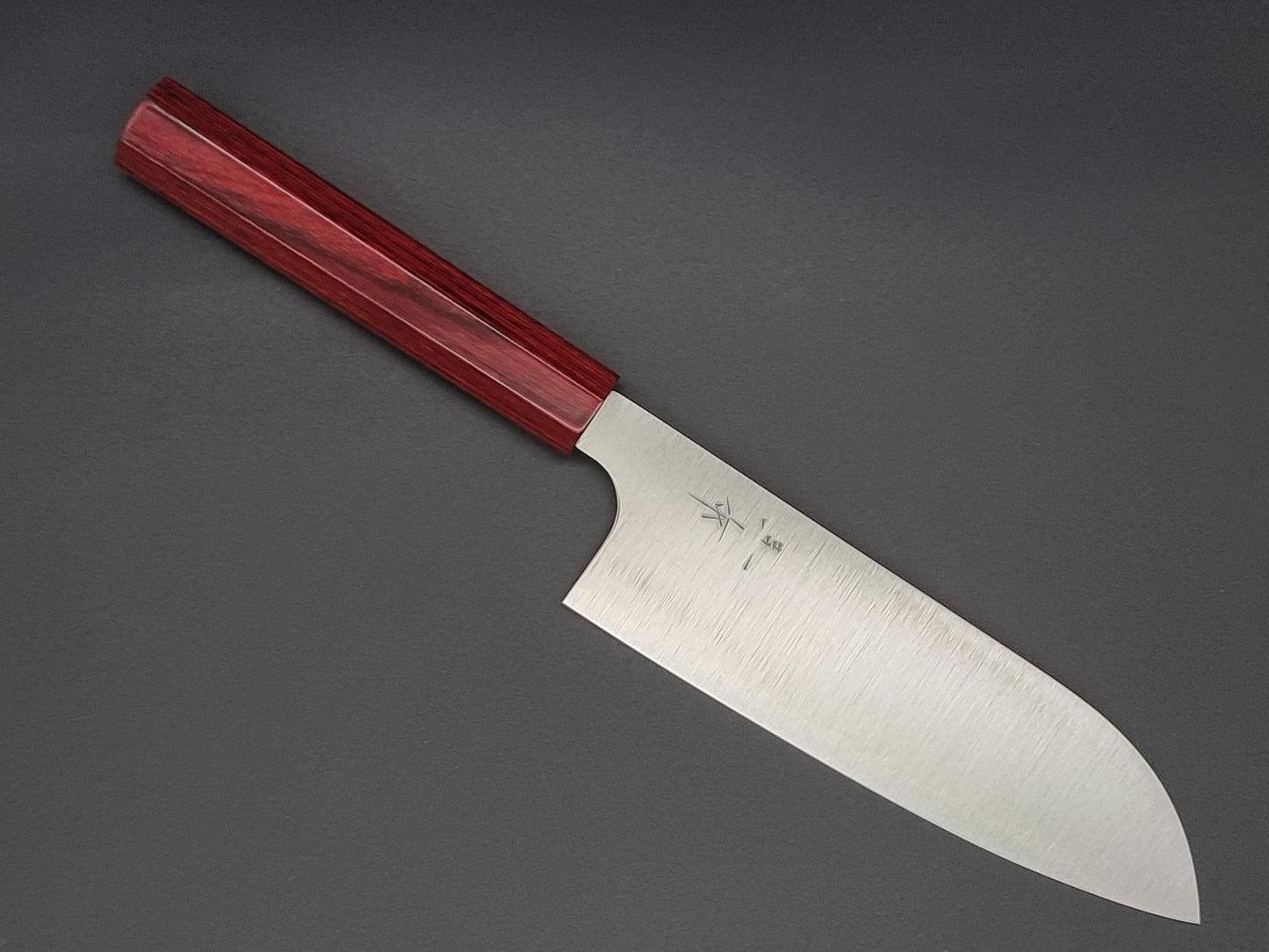 Kei Kobayashi R2 Migaki 170mm Santoku with Red Lacquer Handle - The Sharp Chef