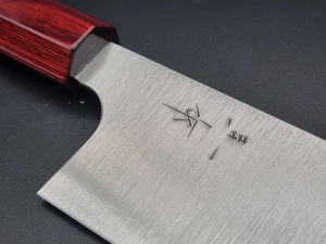 Kei Kobayashi R2 Migaki 170mm Santoku with Red Lacquer Handle - The Sharp Chef