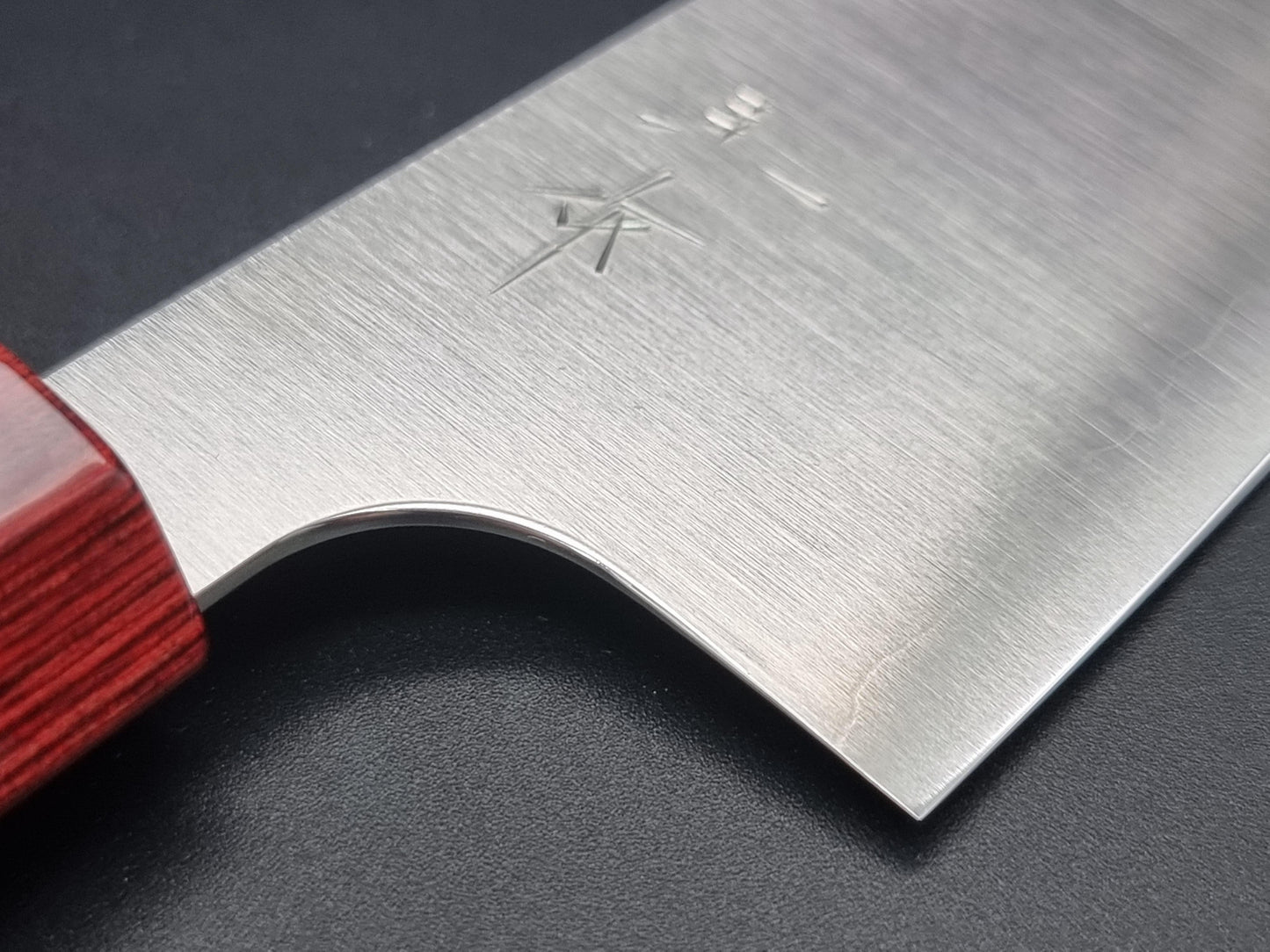 Kei Kobayashi R2 Migaki 170mm Santoku with Red Lacquer Handle - The Sharp Chef