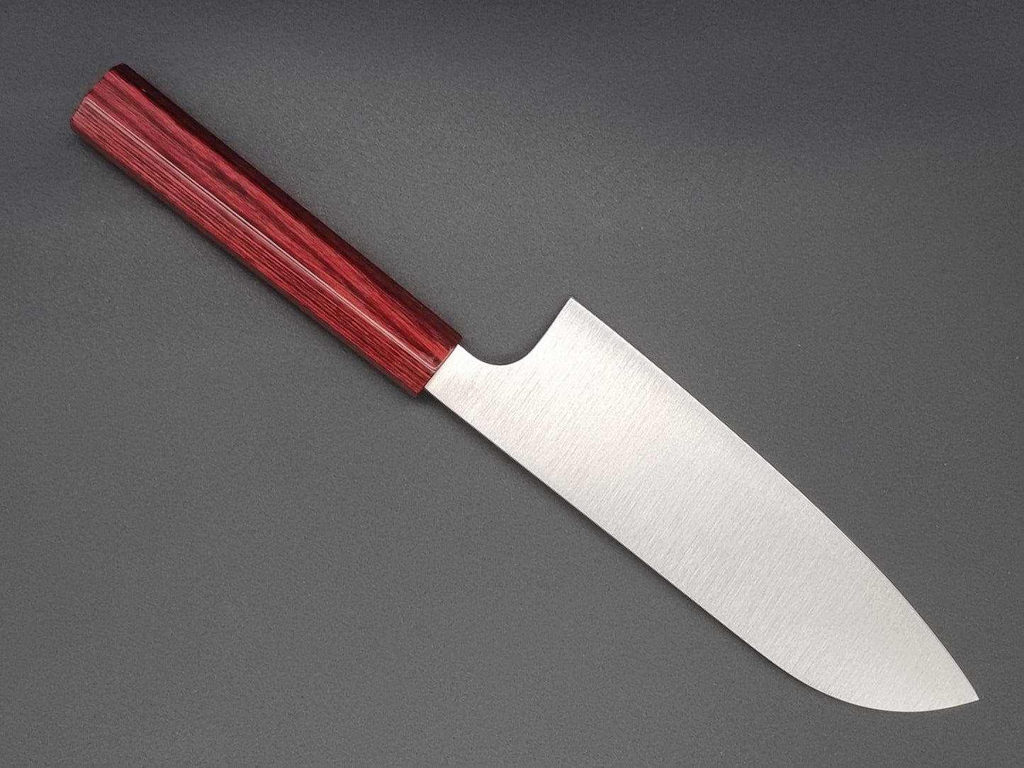 Kei Kobayashi R2 Migaki 170mm Santoku with Red Lacquer Handle - The Sharp Chef