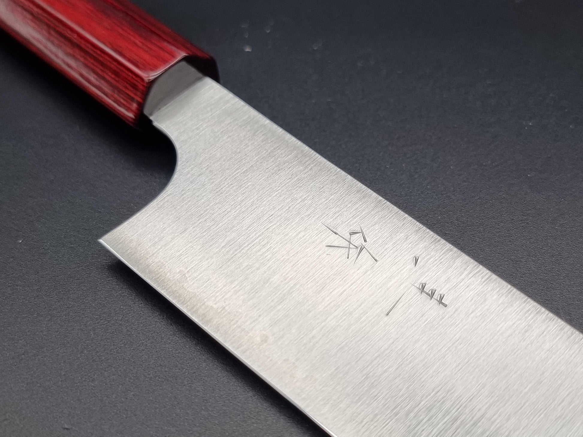 Kei Kobayashi R2 Migaki 270mm Sujihiki with Red Lacquer Handle - The Sharp Chef