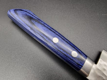 Masutani VG10 Hammered Damascus 170mm Santoku with Blue Handle - The Sharp Chef