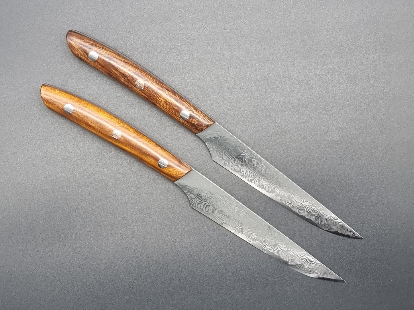 Pair of Takeshi Saji SG2 Diamond Damascus Steak Knives - The Sharp Chef