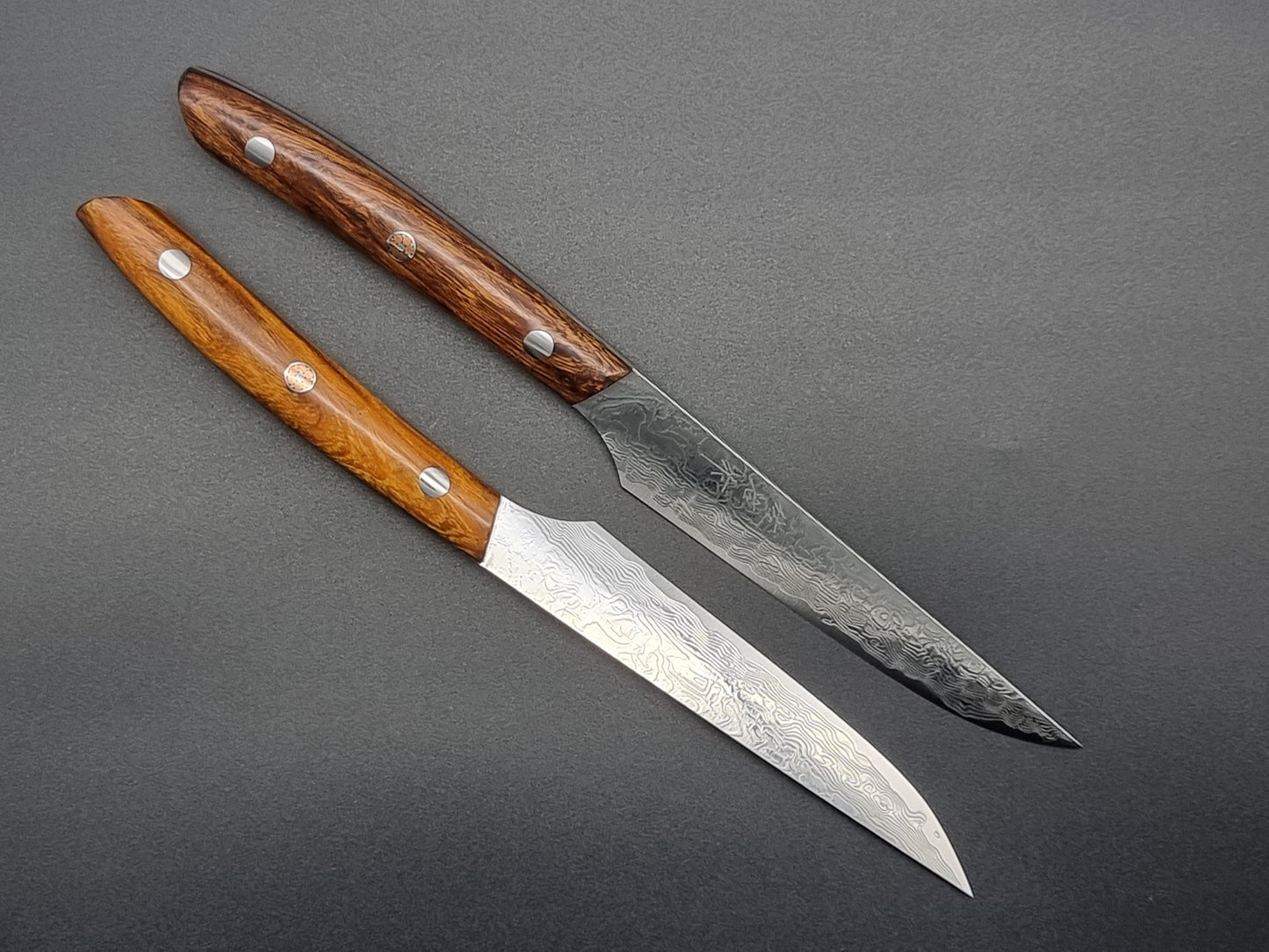 Pair of Takeshi Saji SG2 Diamond Damascus Steak Knives - The Sharp Chef