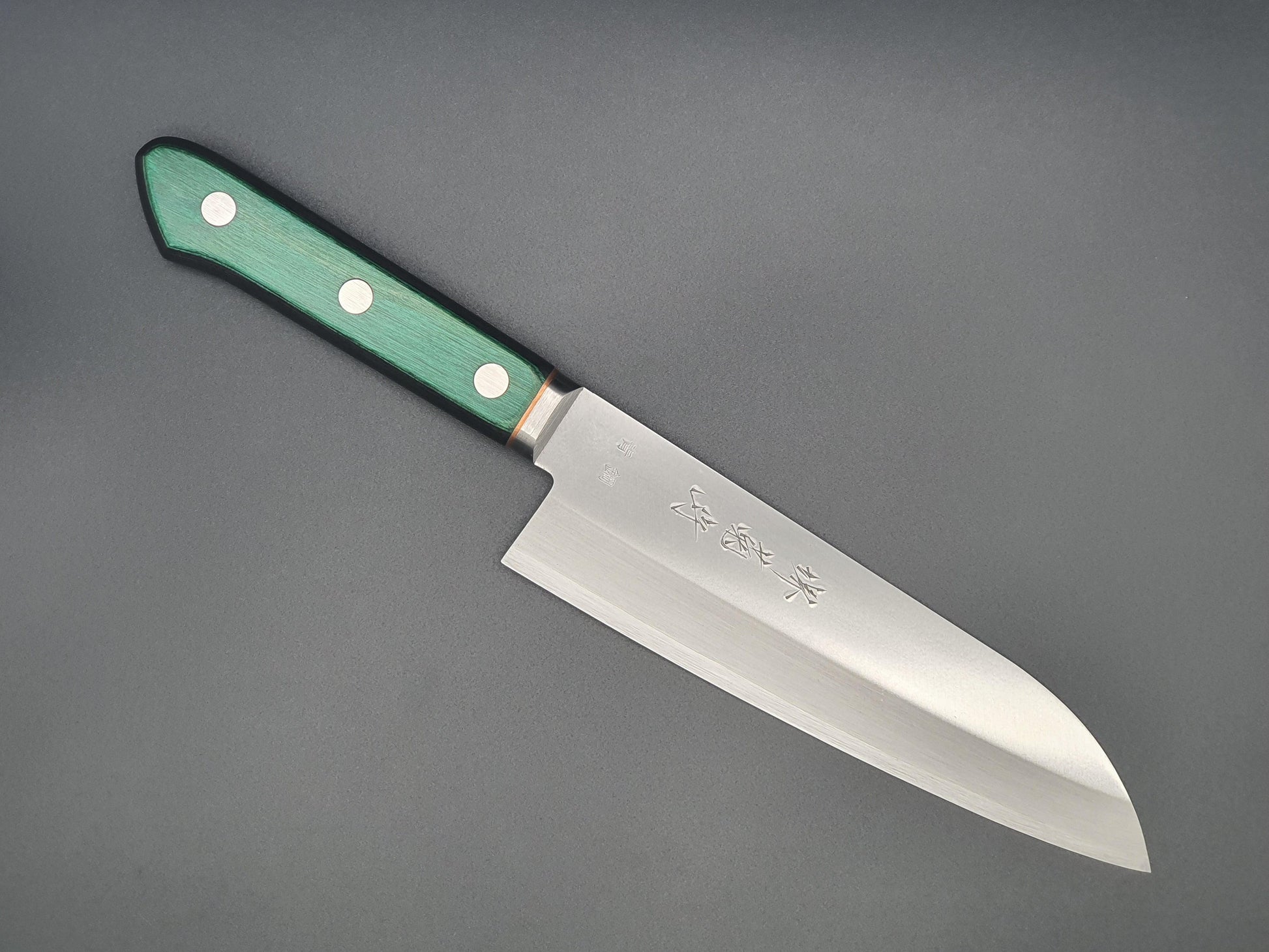 Sakai Kikumori Blue 1 Migaki 140mm Santoku - The Sharp Chef