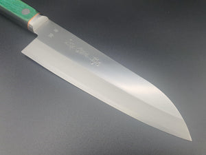 Sakai Kikumori Blue 1 Migaki 140mm Santoku - The Sharp Chef