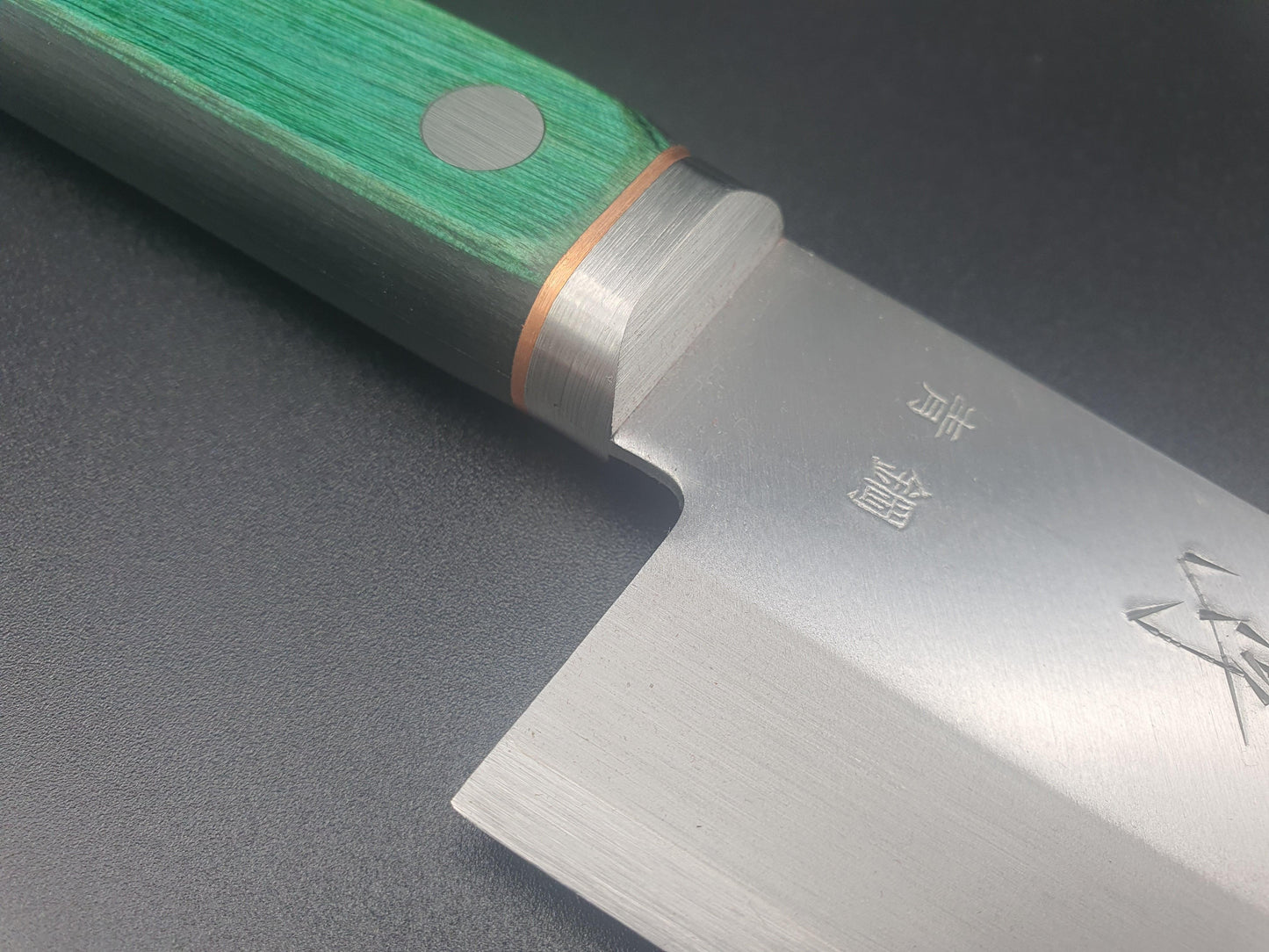 Sakai Kikumori Blue 1 Migaki 140mm Santoku - The Sharp Chef