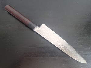 Sakai Takayuki AUS10 45 Layer Hammered Damascus 180mm Gyuto with Shitan Handle - The Sharp Chef