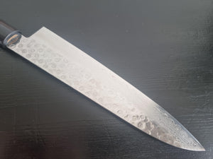 Sakai Takayuki AUS10 45 Layer Hammered Damascus 210mm Gyuto with Shitan Handle - The Sharp Chef
