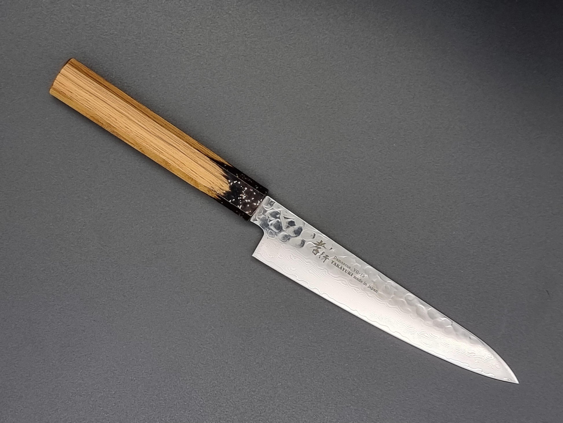 Sakai Takayuki VG10 33 Layer Hammered Damascus 150mm Petty with Special Handle - The Sharp Chef