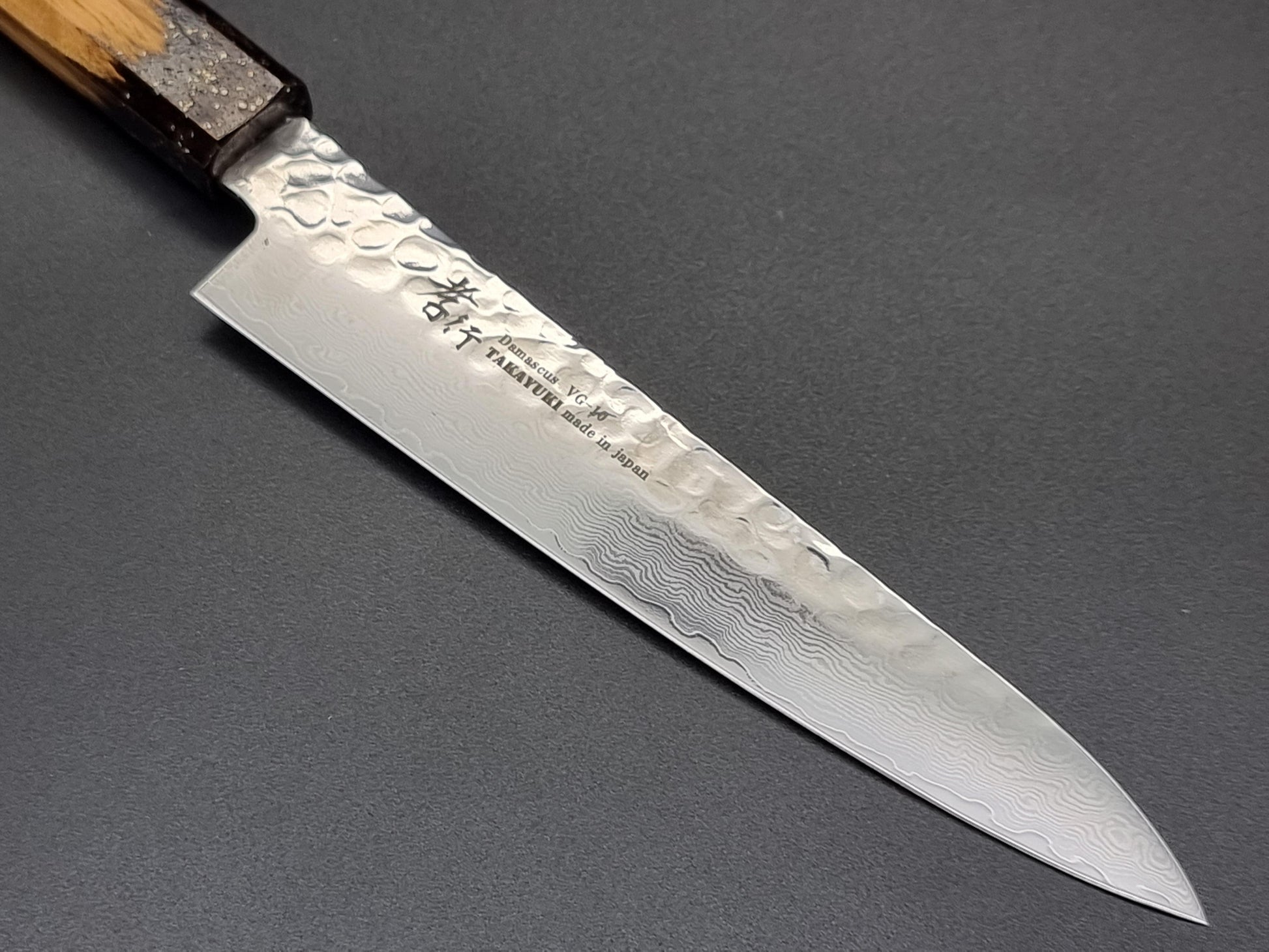 Sakai Takayuki VG10 33 Layer Hammered Damascus 150mm Petty with Special Handle - The Sharp Chef