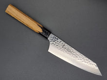 Sakai Takayuki VG10 33 Layer Hammered Damascus 160mm Kengata Santoku with Special Handle - The Sharp Chef