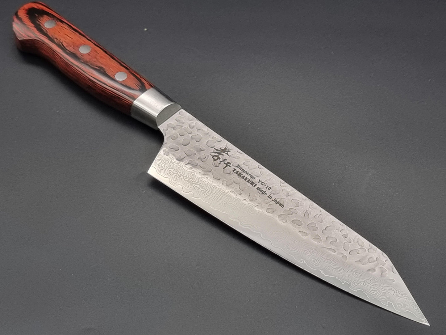 Sakai Takayuki VG10 33 Layer Hammered Damascus 160mm Kiritsuke Santoku - The Sharp Chef