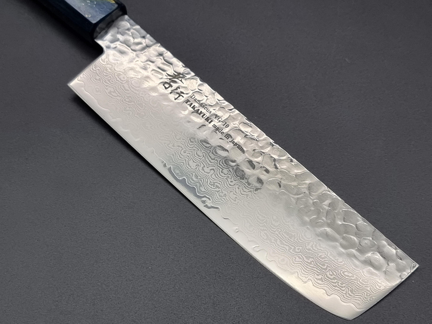 Sakai Takayuki VG10 33 Layer Hammered Damascus 160mm Nakiri with Special Handle - The Sharp Chef