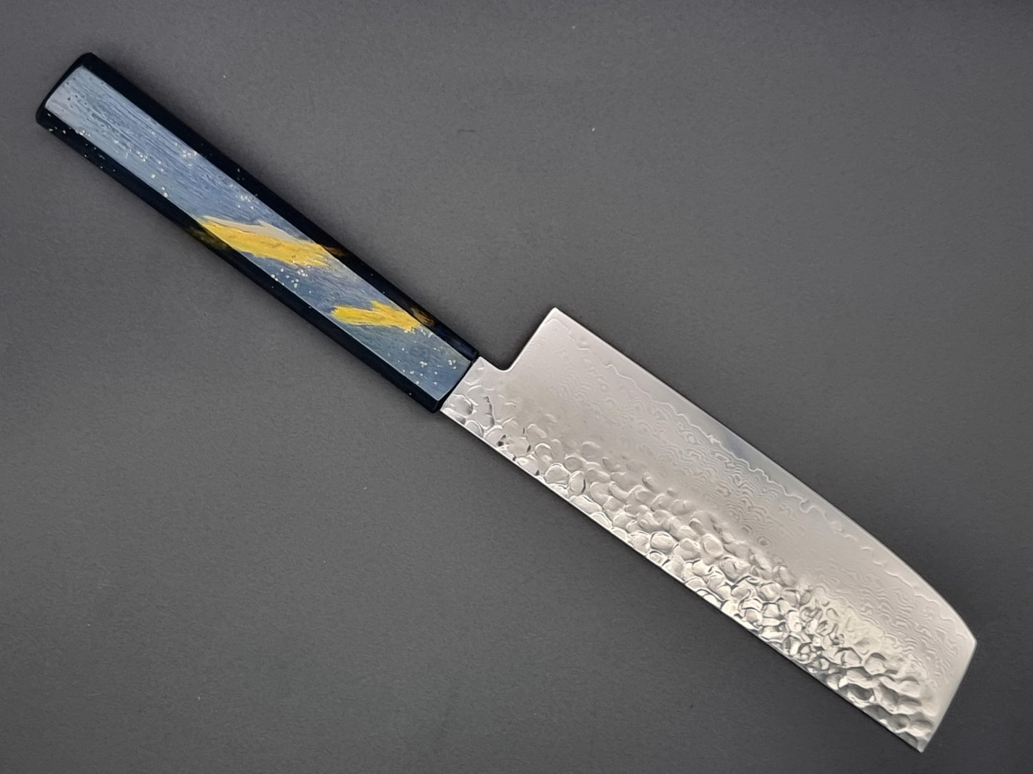 Sakai Takayuki VG10 33 Layer Hammered Damascus 160mm Nakiri with Special Handle - The Sharp Chef