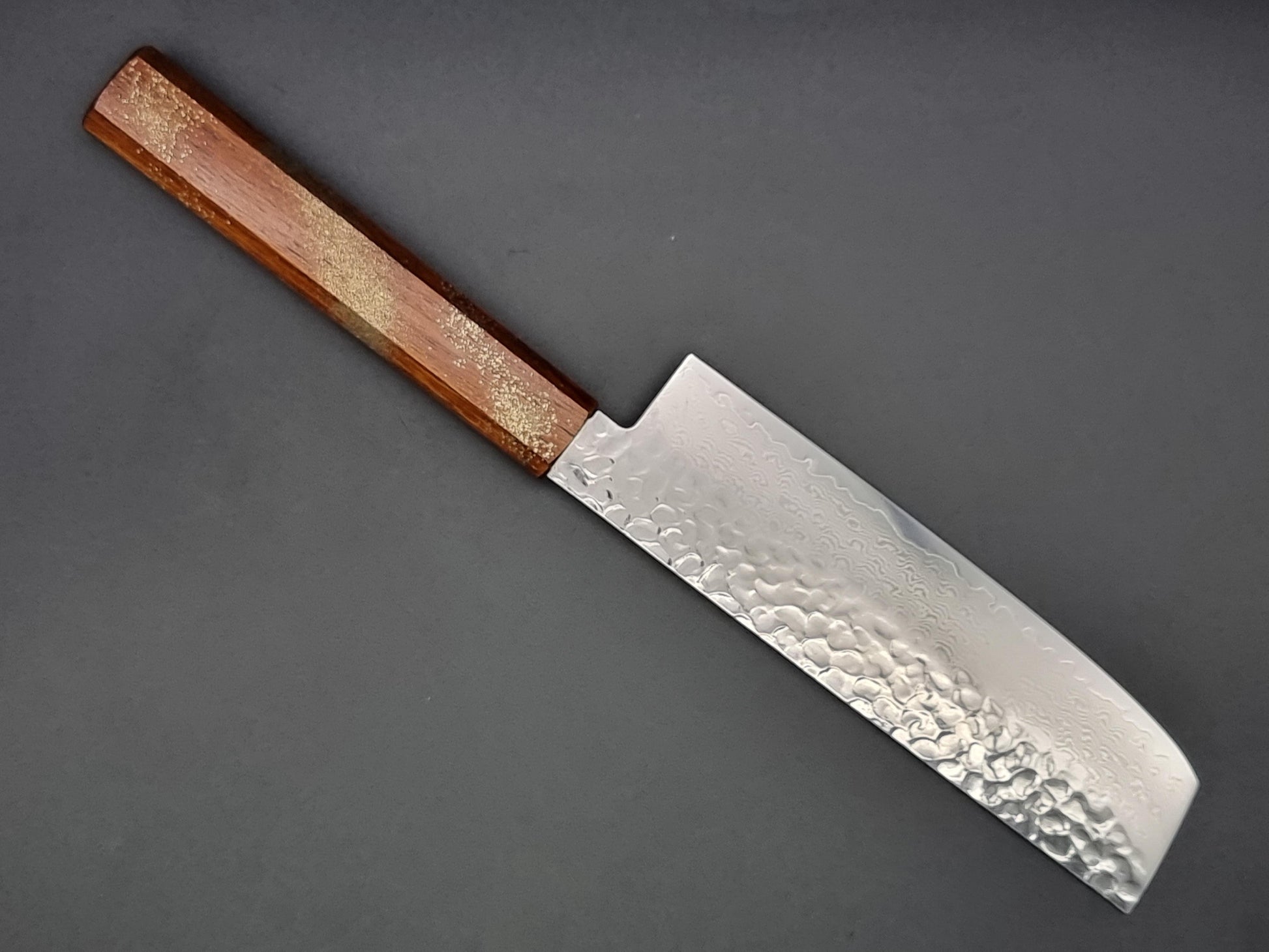 Sakai Takayuki VG10 33 Layer Hammered Damascus 160mm Nakiri with Special Handle - The Sharp Chef