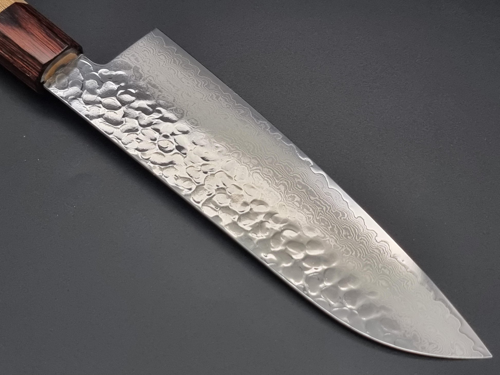 Sakai Takayuki VG10 33 Layer Hammered Damascus 170mm Santoku with American Cherry Handle - The Sharp Chef