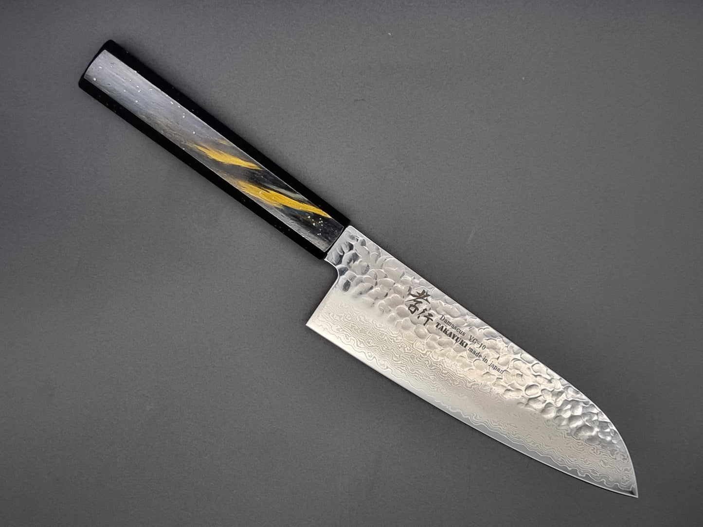 Sakai Takayuki VG10 33 Layer Hammered Damascus 170mm Santoku with Special Handle - The Sharp Chef