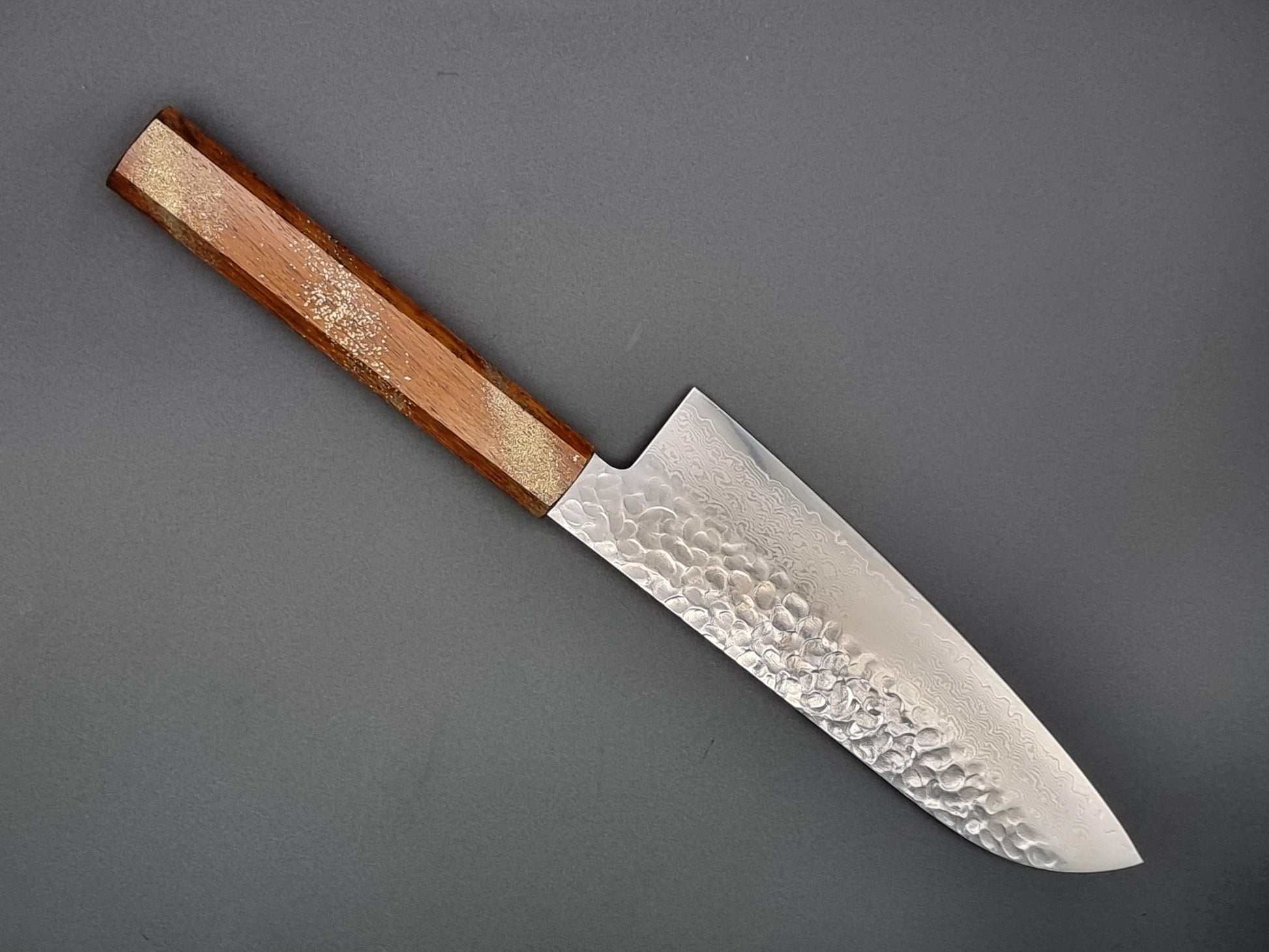 Sakai Takayuki VG10 33 Layer Hammered Damascus 170mm Santoku with Special Handle - The Sharp Chef