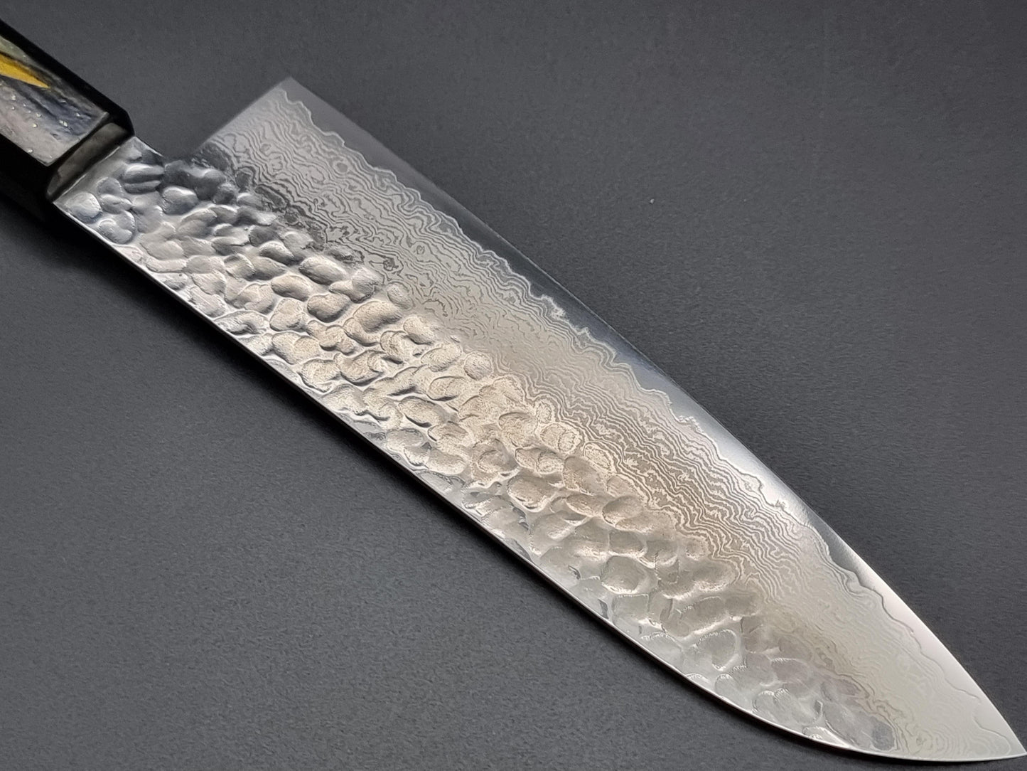 Sakai Takayuki VG10 33 Layer Hammered Damascus 170mm Santoku with Special Handle - The Sharp Chef