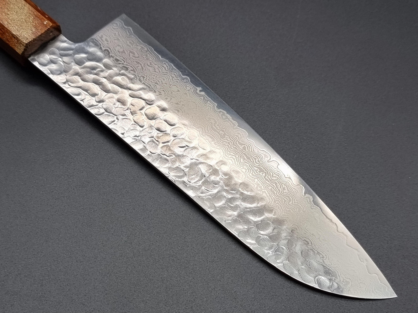 Sakai Takayuki VG10 33 Layer Hammered Damascus 170mm Santoku with Special Handle - The Sharp Chef