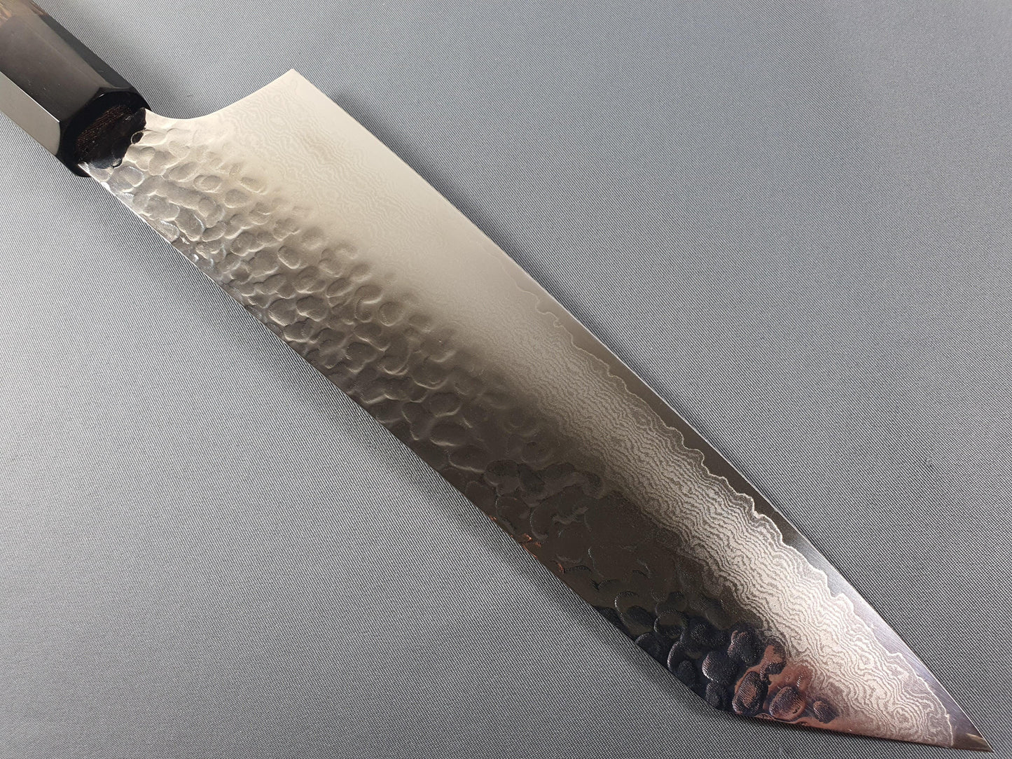 Sakai Takayuki VG10 33 Layer Hammered Damascus 190mm Kengata Gyuto with Angular Wenge Handle - The Sharp Chef