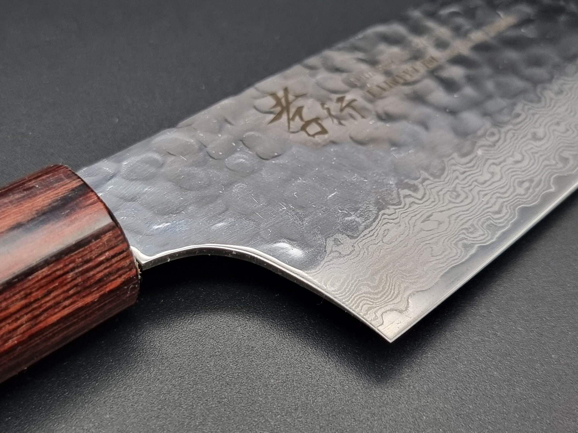 Sakai Takayuki VG10 33 Layer Hammered Damascus 190mm Kiritsuke Gyuto Japanese Knife with American Cherry Handle - The Sharp Chef