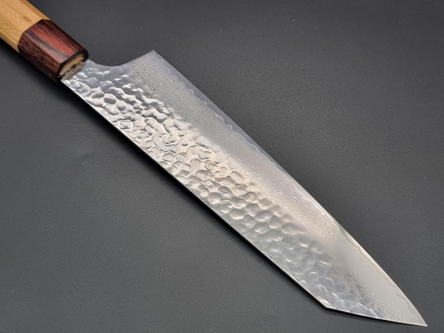 Sakai Takayuki VG10 33 Layer Hammered Damascus 190mm Kiritsuke Gyuto Japanese Knife with American Cherry Handle - The Sharp Chef