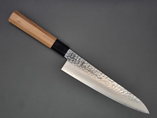 Sakai Takayuki VG10 33 Layer Hammered Damascus 210mm Gyuto with Walnut Handle - The Sharp Chef