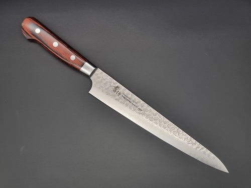Sakai Takayuki VG10 33 Layer Hammered Damascus 240mm Sujihiki Slicer - The Sharp Chef