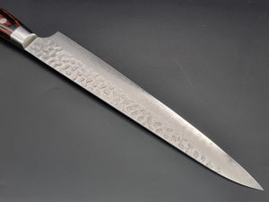 Sakai Takayuki VG10 33 Layer Hammered Damascus 240mm Sujihiki Slicer - The Sharp Chef