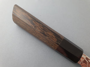 Sakai Takayuki VG10 33 Layer Hammered Damascus 240mm Sujihiki with Angled Wenge Handle - The Sharp Chef