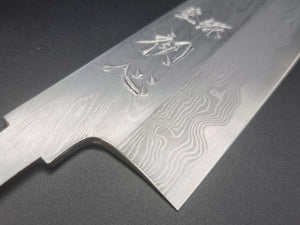Satoshi Nakagawa Aogami (Blue) #1 210mm Damascus Gyuto with Custom Handle - The Sharp Chef