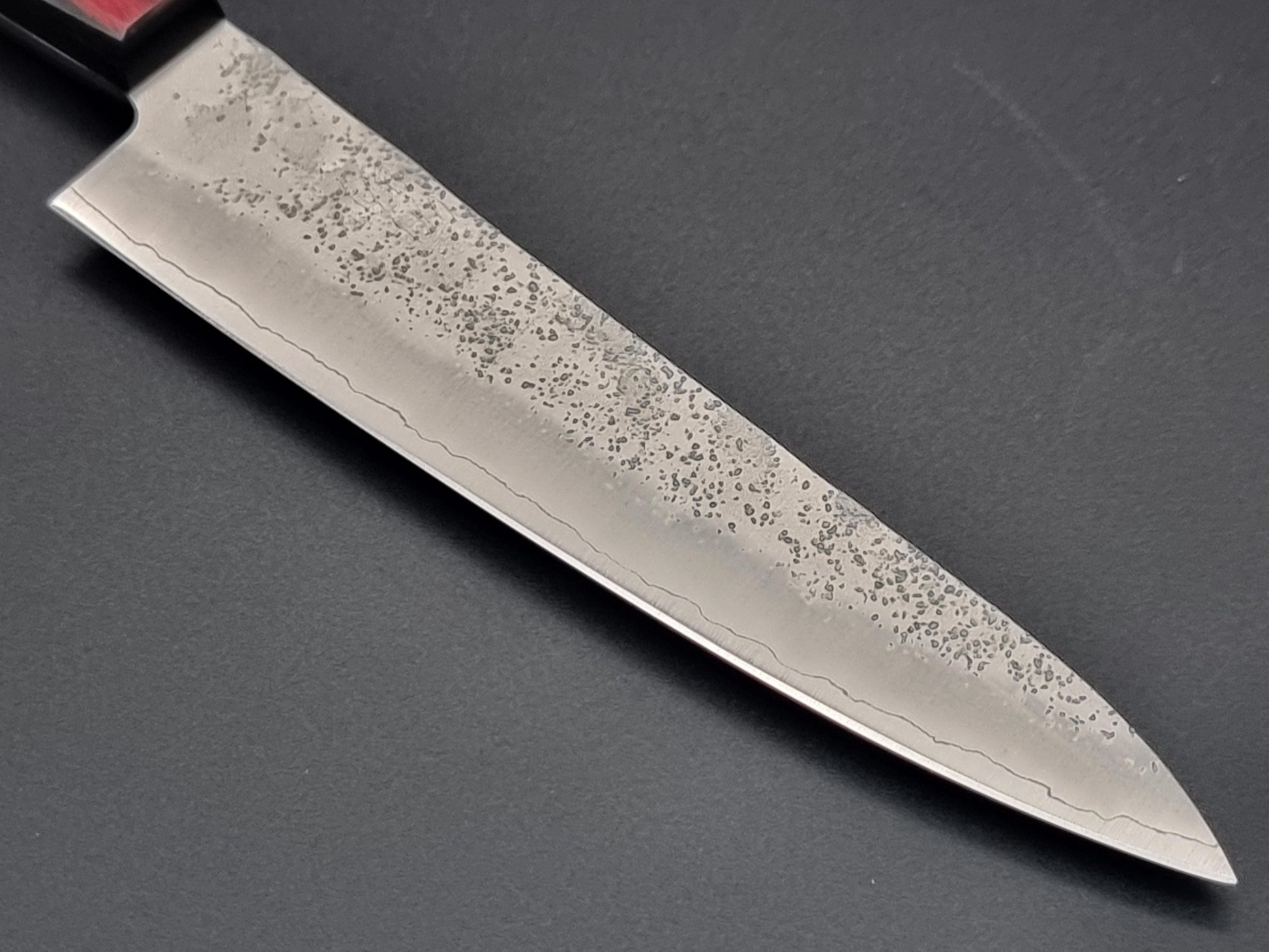 Seisuke Hamono Ginsan/Silver 3 Nashiji 135mm Petty - Red Handle - The Sharp Chef