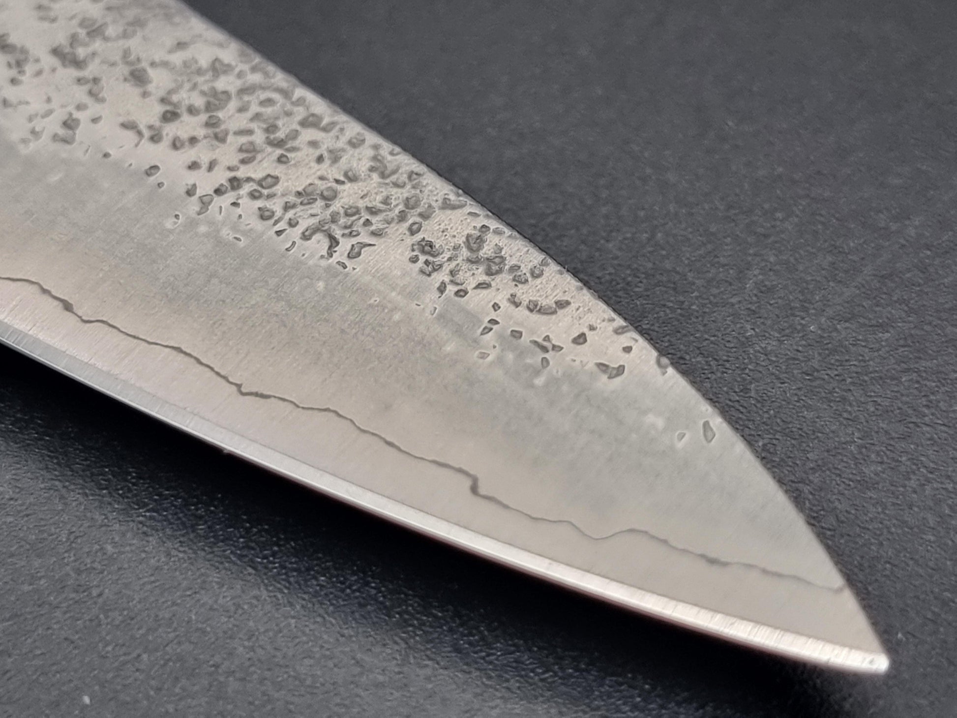 Seisuke Hamono Ginsan/Silver 3 Nashiji 135mm Petty - Red Handle - The Sharp Chef