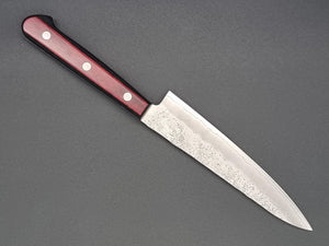 Seisuke Hamono Ginsan/Silver 3 Nashiji 135mm Petty - Red Handle - The Sharp Chef