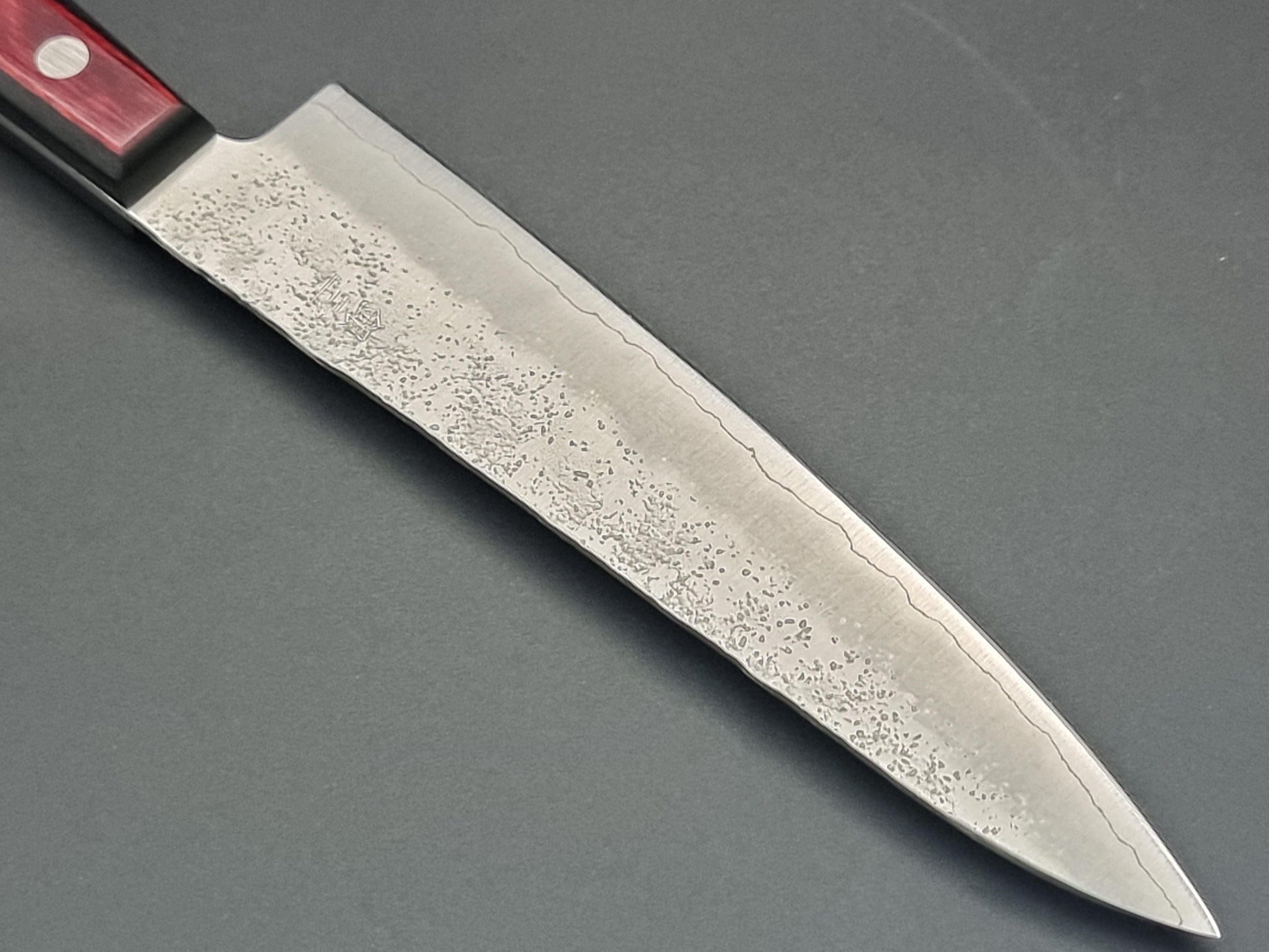 Seisuke Hamono Ginsan/Silver 3 Nashiji 135mm Petty - Red Handle - The Sharp Chef